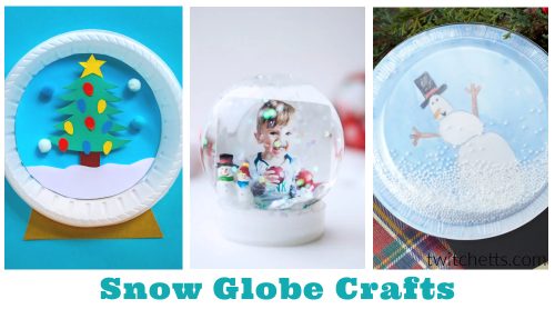 images of snow globe crafts. Text reads "Snow Globe Crafts"