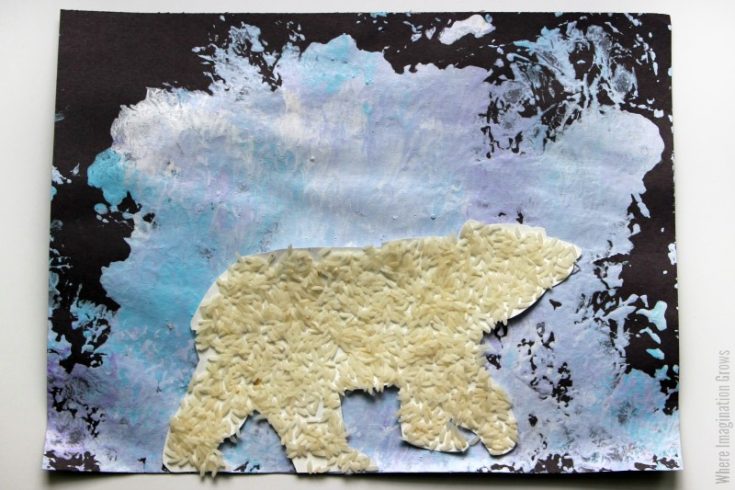 Puffy Paint Polar Bear Craft for Winter or Arctic Unit Study