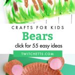Images of bear crafts. Text reads "Crafts for kids - Bears"