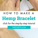 Hemp bracelet with beads. Text reads "how to make a hemp bracelet"