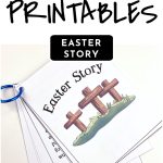 Easter story printable. Text reads "Sunday School Printables - Easter Story"